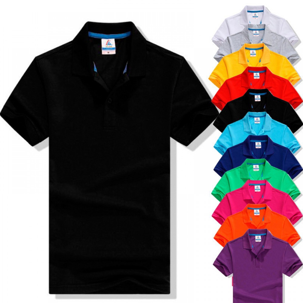 Summer Dress Lapel Short Sleeve Men's Casual Fashion T-Shirt White Bottoming T-Shirt
